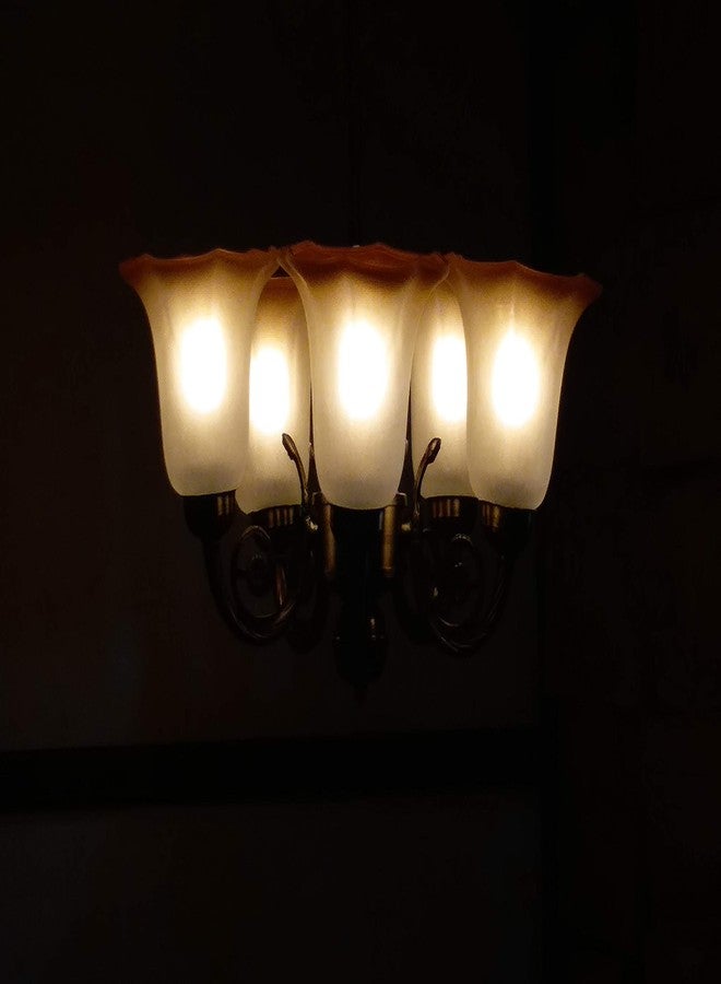 Weldecor Golden Metal Chandelier with 5 Lamps (White, 25 x 25 x 30 inch).(AC) - Image 2